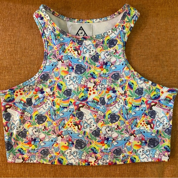 UNIF Rainbow Lisa Frank Crop Small - Picture 1 of 6